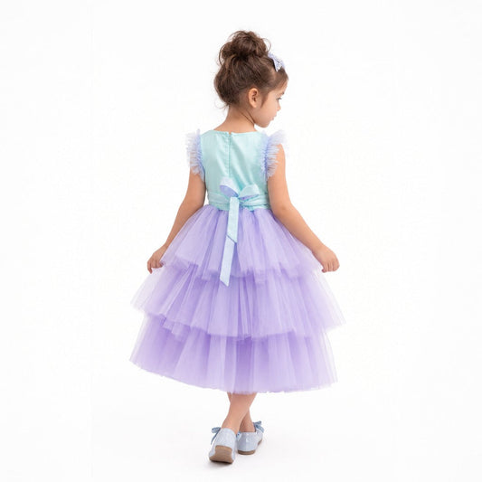 Lilac Dream Tiered Tulle Birthday Dress for Girls