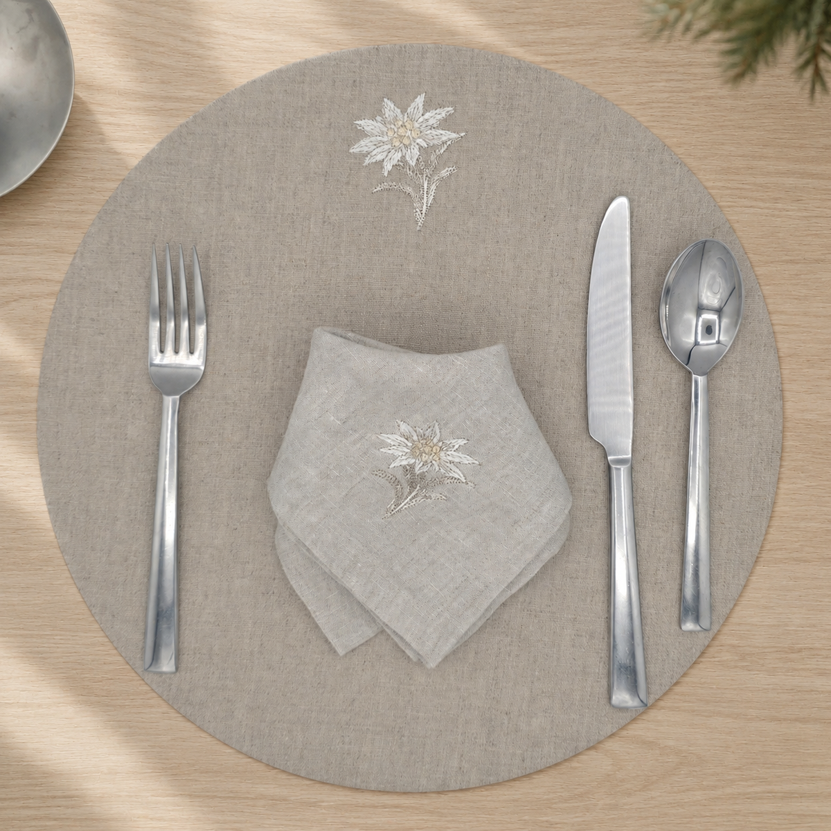 Cortina Stella Alpina Placemats in Oatmeal Stone — Set of 2