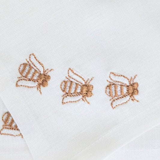 Toscana Bee Cocktail Napkins in Off-White – Set of 4