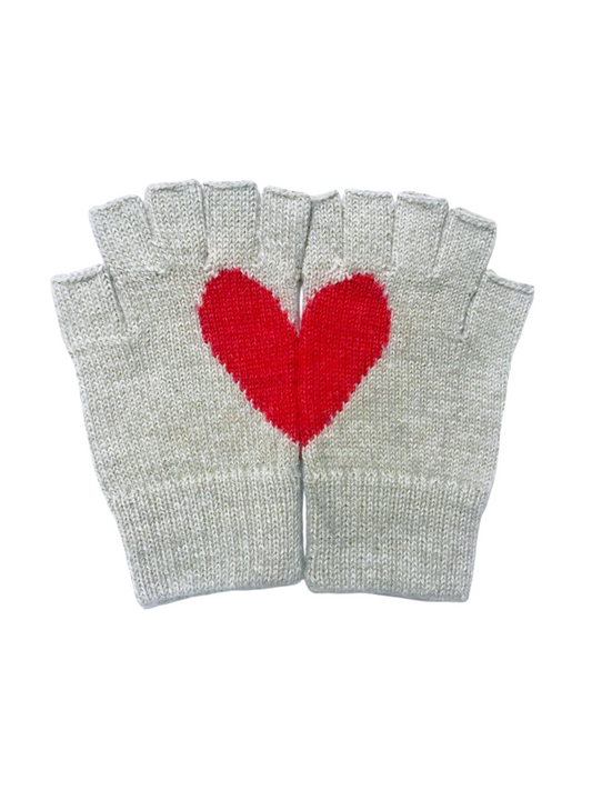 I Love You Alpaca Wool Fingerless Gloves