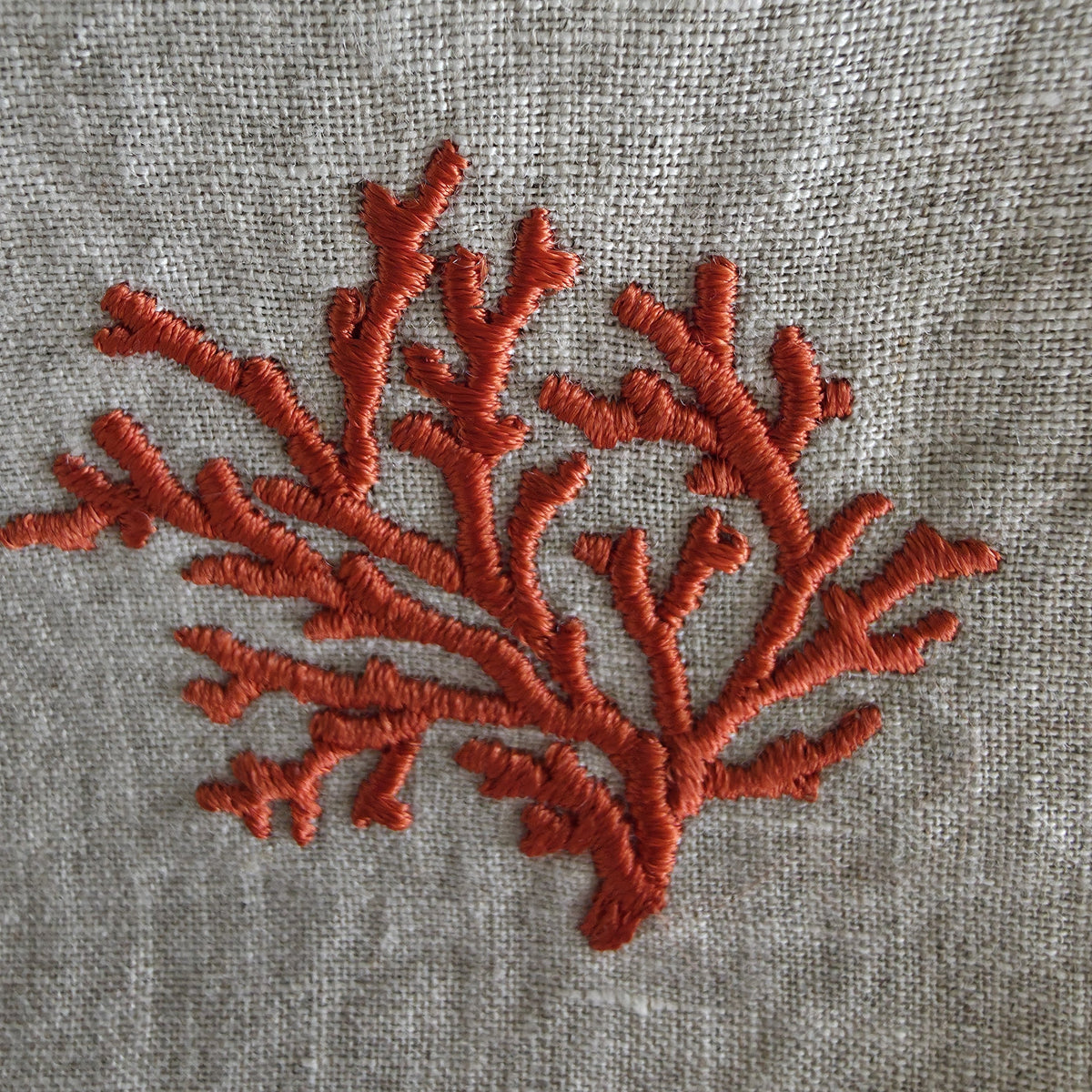 Toscana Coral Napkins in Oatmeal Stone – Set of 4