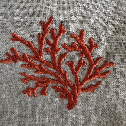 Toscana Coral Napkins in Oatmeal Stone – Set of 4