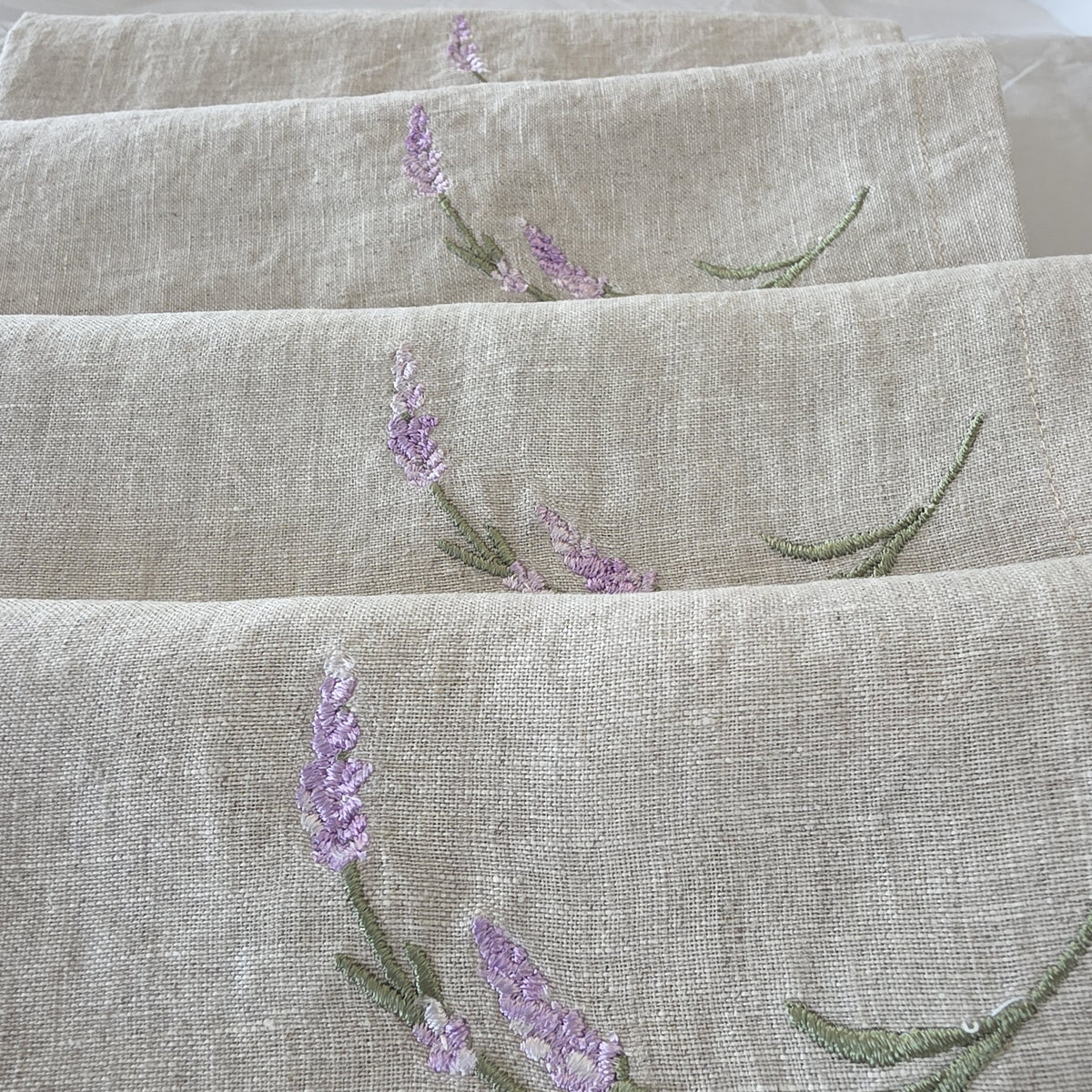 Toscana Lavender Napkins in Oatmeal Stone – Set of 4