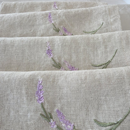 Toscana Lavender Napkins in Oatmeal Stone – Set of 4