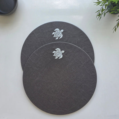 Toscana Turtle Placemats in Dark Taupe – Set of 2