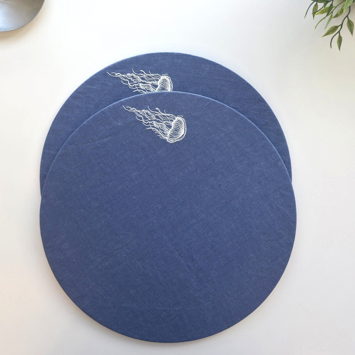 Amalfi Jellyfish Placemats in Mediterranean Blue – Set of 2