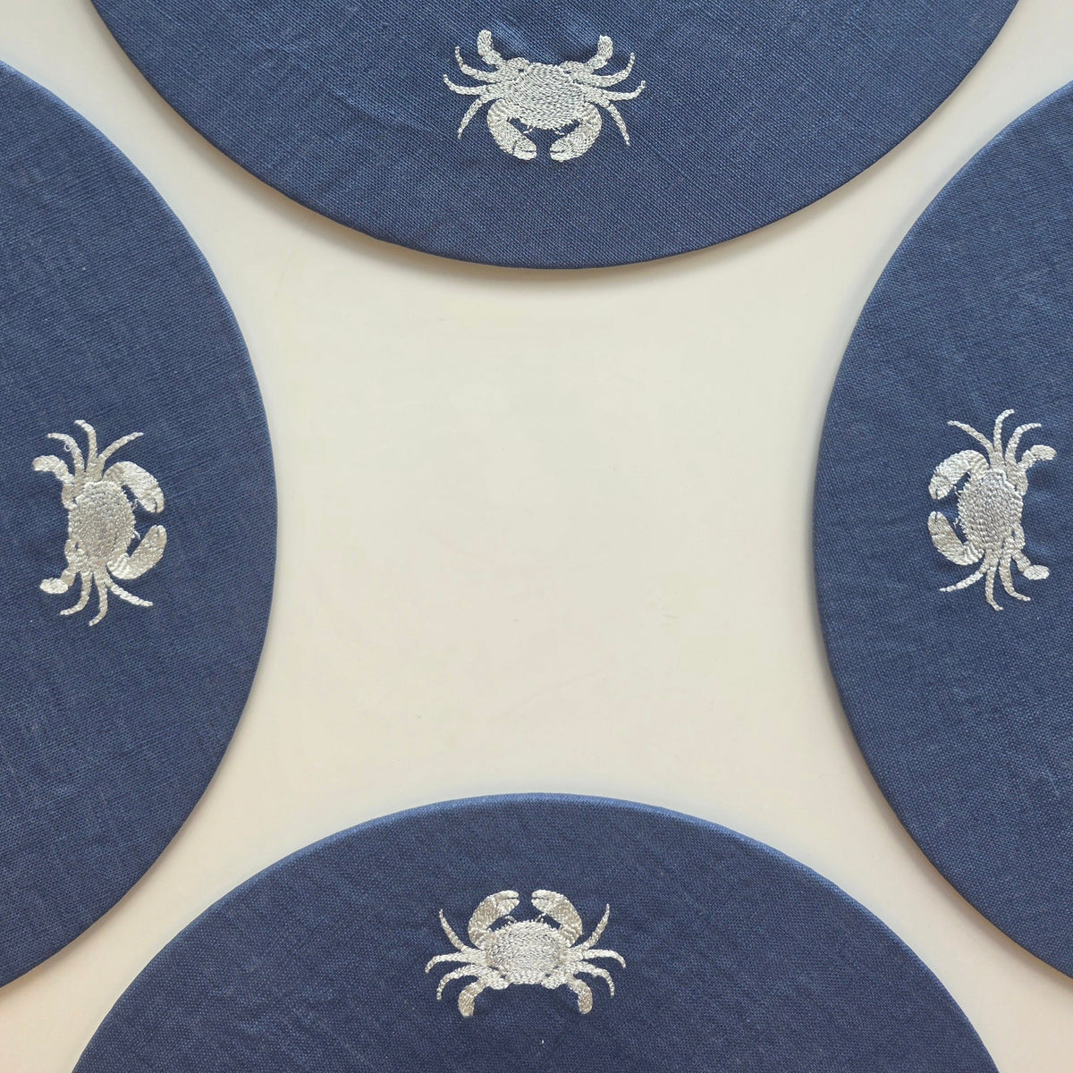 Amalfi Crab Placemats in Mediterranean Blue – Set of 2