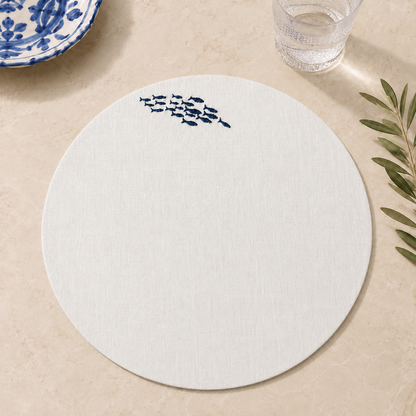 Amalfi Sardines Placemats in Off-White – Set of 2