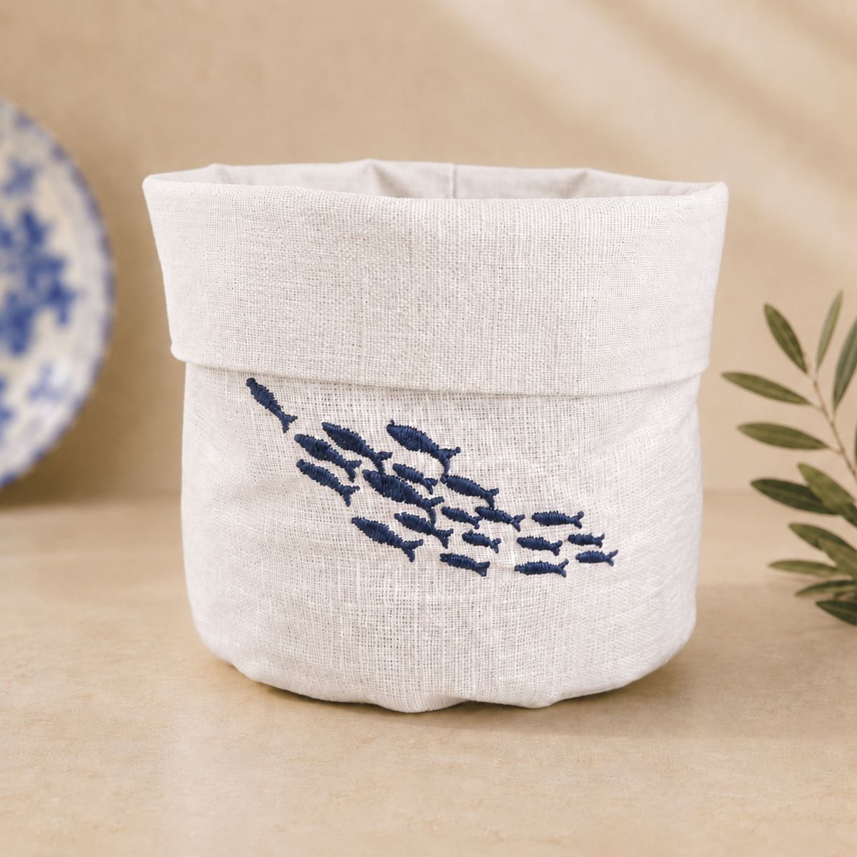 Amalfi Sardines Basket in Off-White