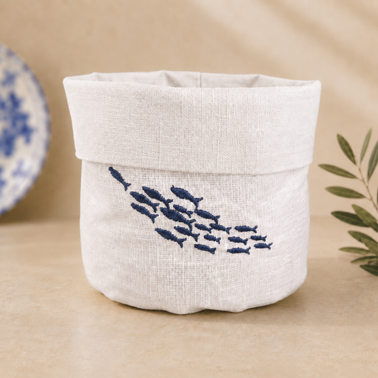 Amalfi Sardines Basket in Off-White