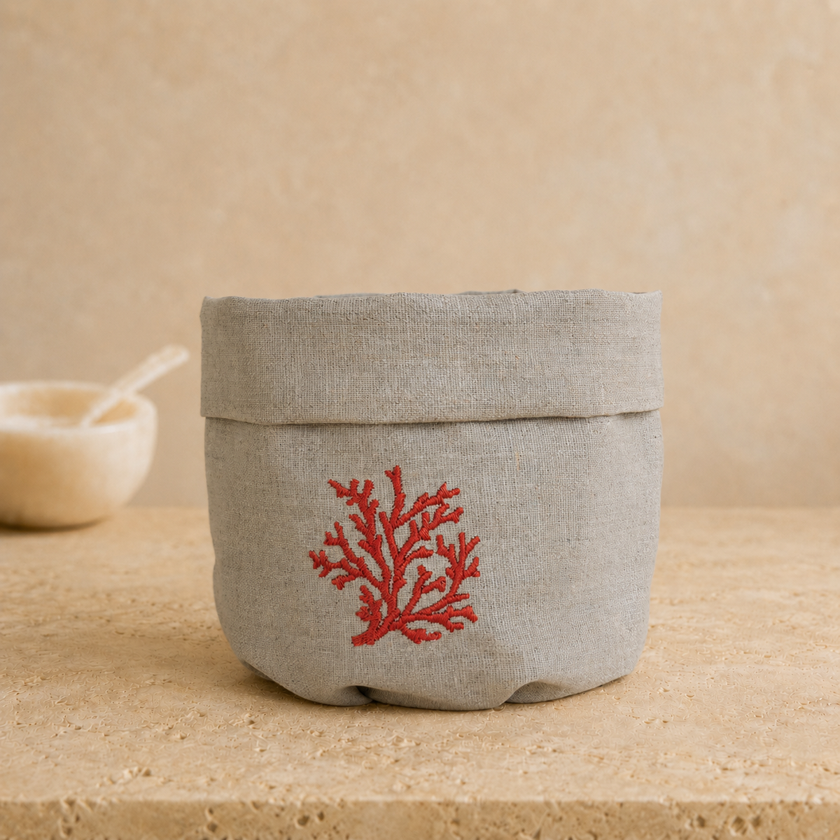 Toscana Coral Basket in Oatmeal Stone