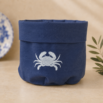 Amalfi Crab Basket in Mediterranean Blue