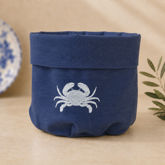 Amalfi Crab Basket in Mediterranean Blue