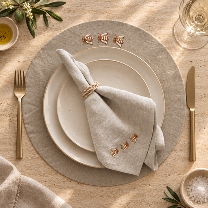 Toscana Bee Placemats in Oatmeal Stone – Set of 2