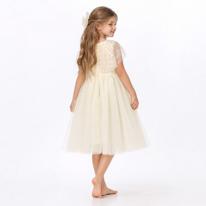 Buttercream Belle Pearl Capelet Flower Girl Dress