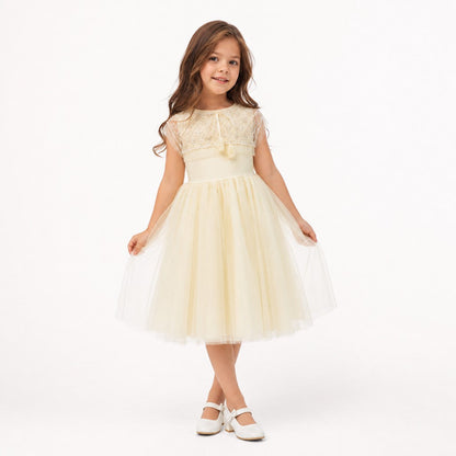 Buttercream Belle Pearl Capelet Flower Girl Dress