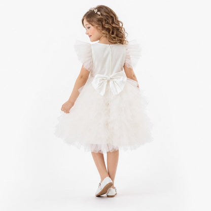 Celestial Fairy White Tulle Flower Girl Dress