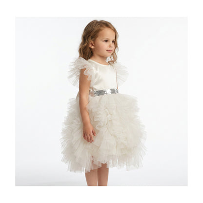 Celestial Fairy White Tulle Flower Girl Dress