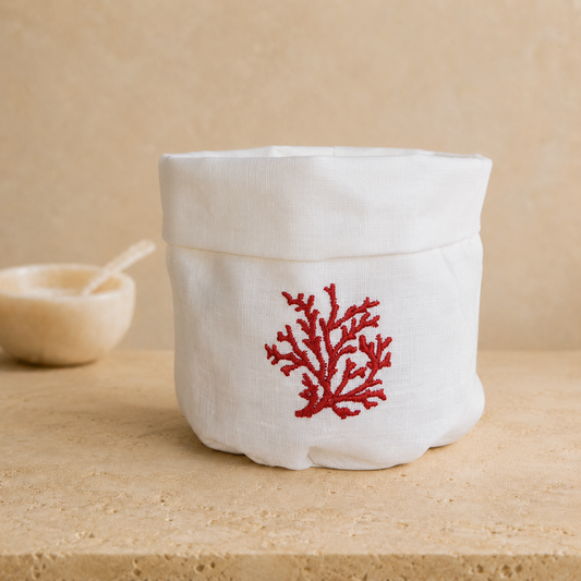 Toscana Coral Basket in Off-White