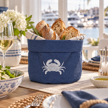 Amalfi Crab Basket in Mediterranean Blue