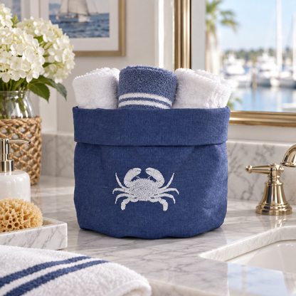 Amalfi Crab Basket in Mediterranean Blue
