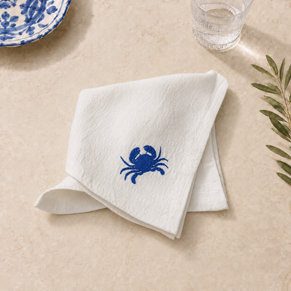 Amalfi Crab Napkins in Off-White – Set of 4