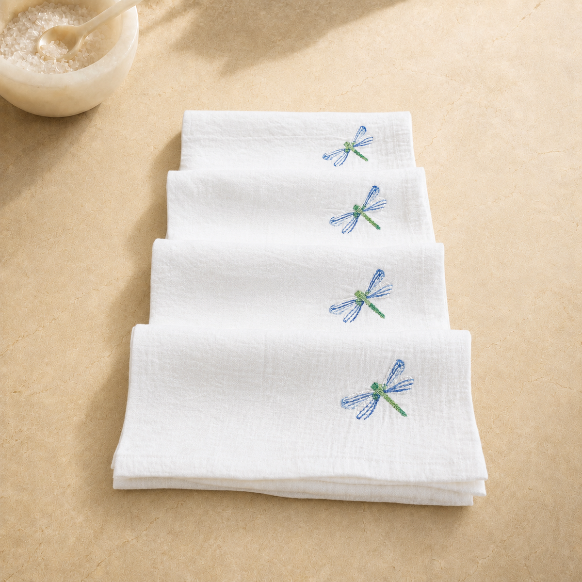 Toscana Dragonfly Napkins in Off-White – Set of 4