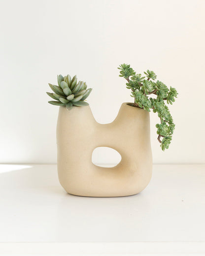 Dual Clay Vase - Natural