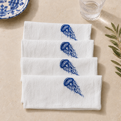 Amalfi Jellyfish Napkins in Off-White – Set of 4