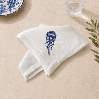 Amalfi Jellyfish Napkins in Off-White – Set of 4