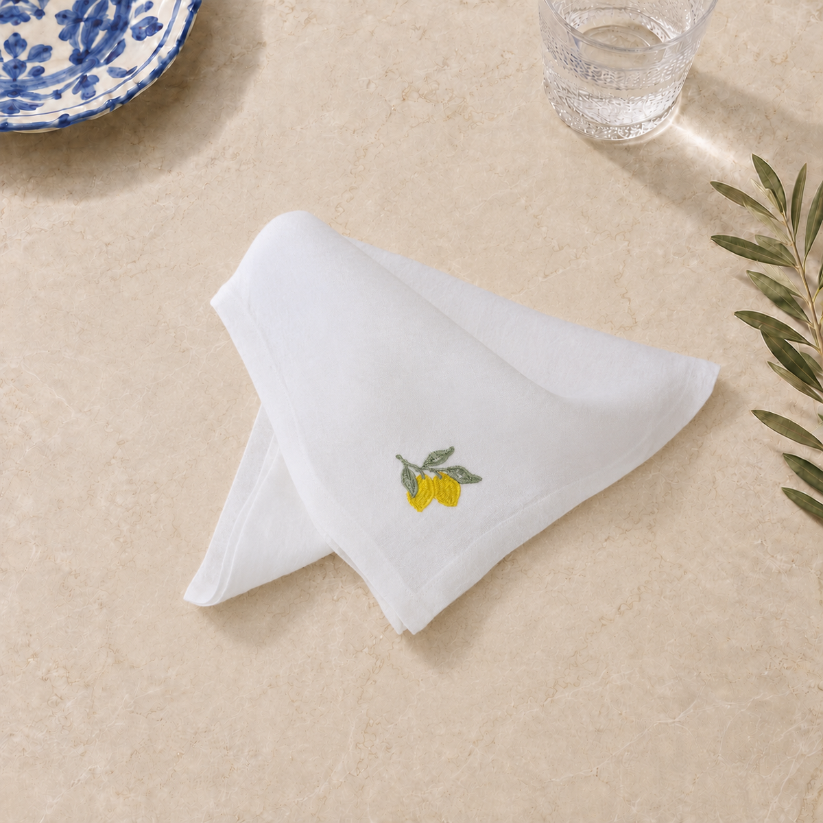 Amalfi Lemons Napkins in Off-White – Set of 4