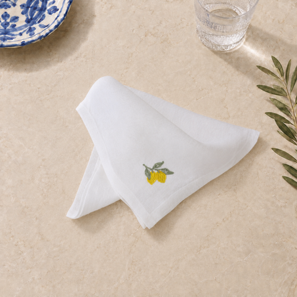 Amalfi Lemons Napkins in Off-White – Set of 4