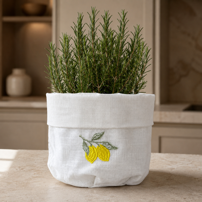Amalfi Lemons Basket in Off-White
