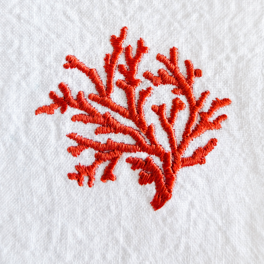 Toscana Coral Napkins in Off-White – Set of 4