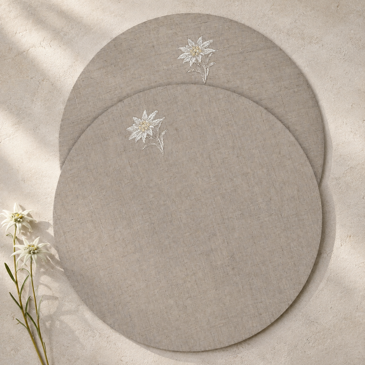 Cortina Stella Alpina Placemats in Oatmeal Stone — Set of 2