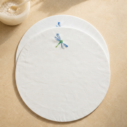 Toscana Dragonfly Placemats in Off-White – Set of 2