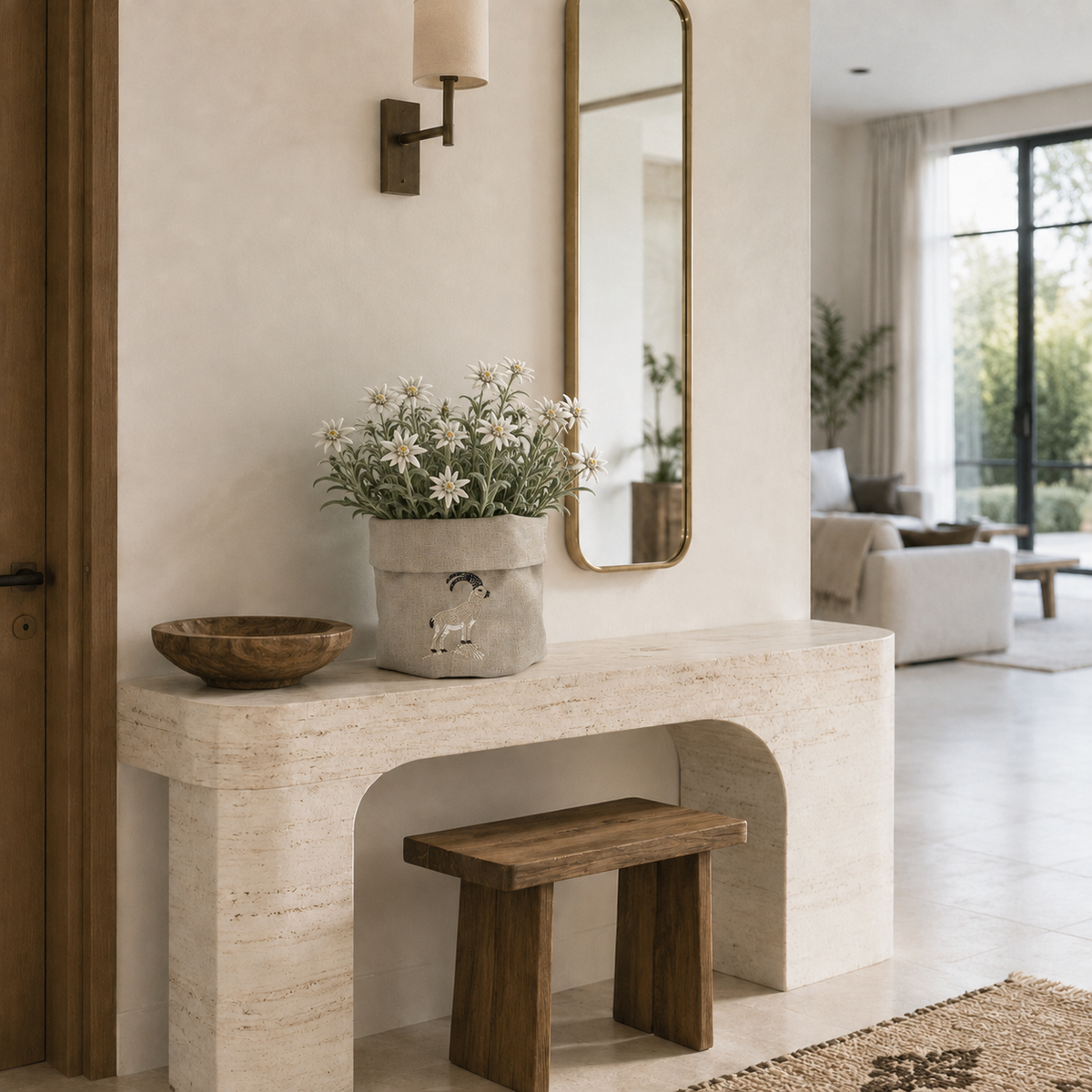 Cortina Stambecco Basket in Oatmeal Stone