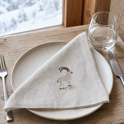 Cortina Stambecco Napkins in Oatmeal Stone — Set of 4