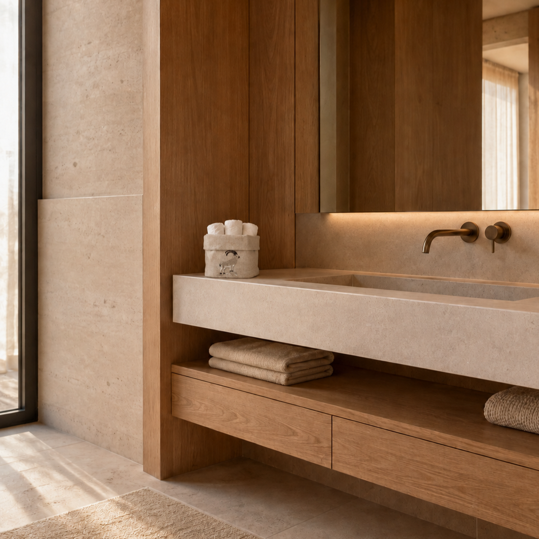 Cortina Stambecco Basket in Oatmeal Stone