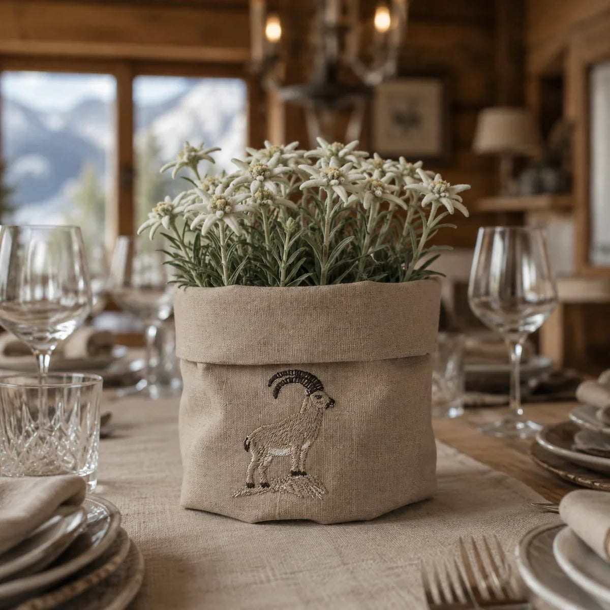 Cortina Stambecco Basket in Oatmeal Stone