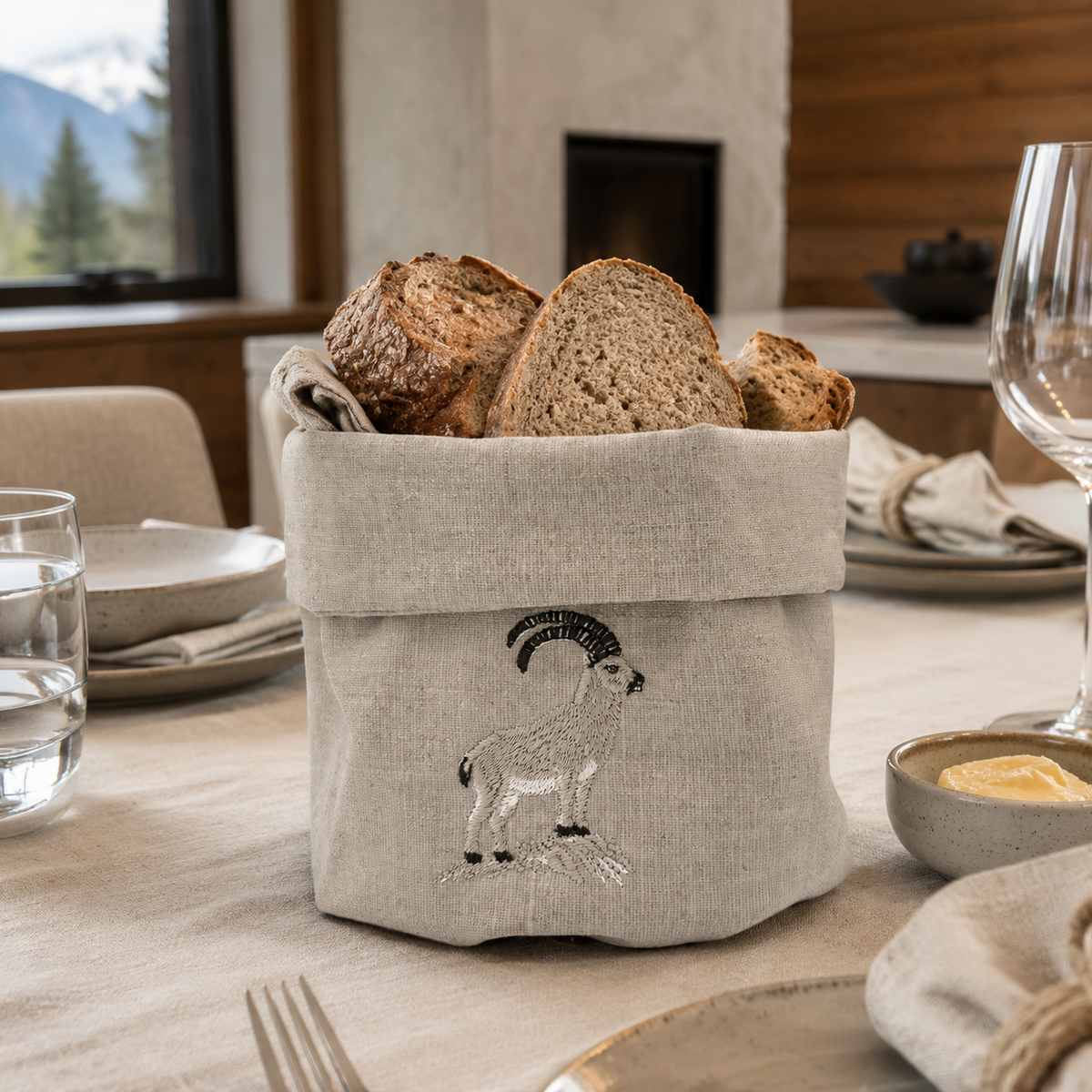 Cortina Stambecco Basket in Oatmeal Stone