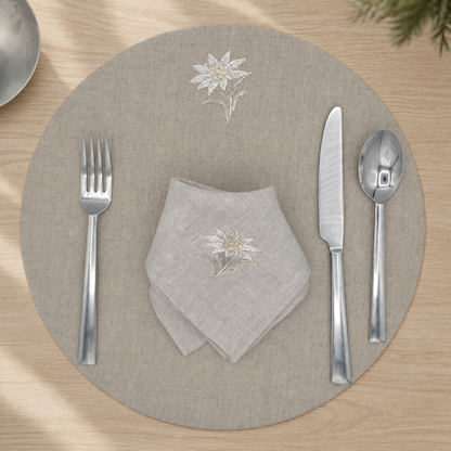 Cortina Stella Alpina Placemats in Oatmeal Stone — Set of 2