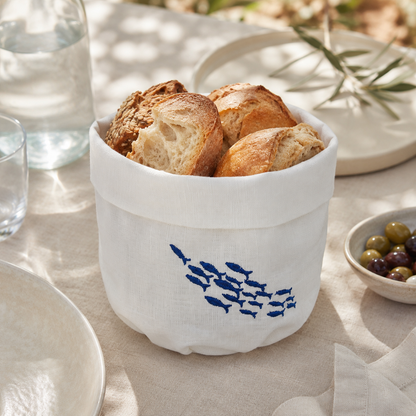 Amalfi Sardines Basket in Off-White