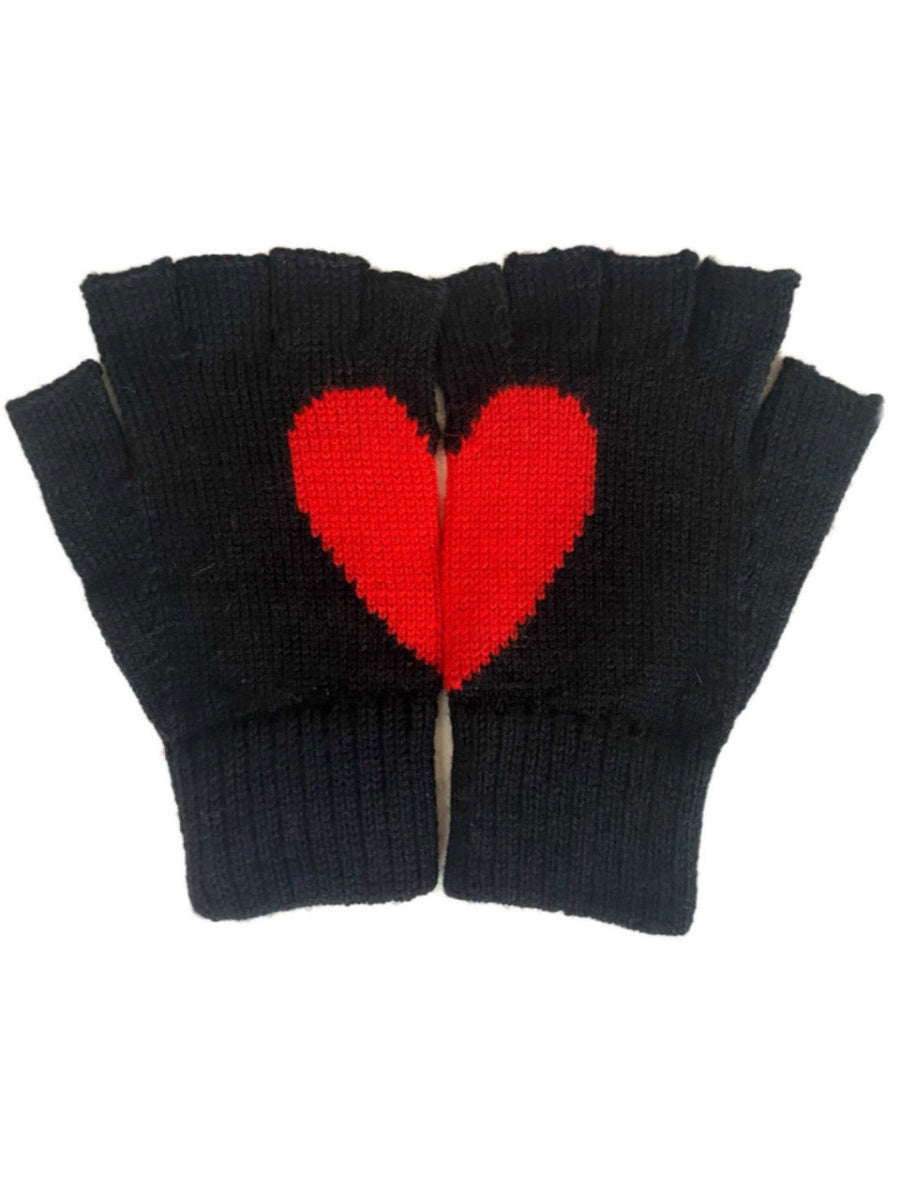 I Love You Alpaca Wool Fingerless Gloves