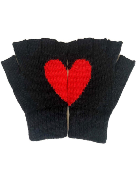 I Love You Alpaca Wool Fingerless Gloves