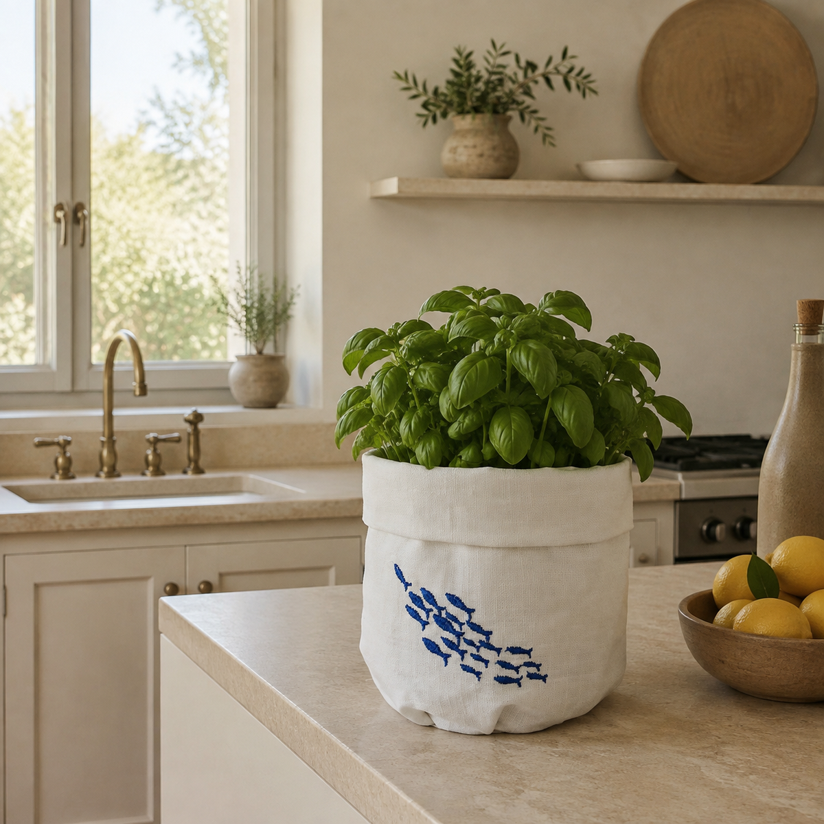 Amalfi Sardines Basket in Off-White