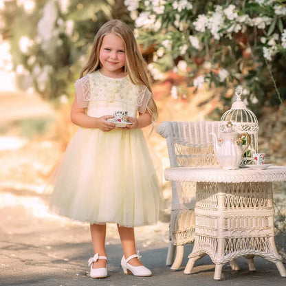 Buttercream Belle Pearl Capelet Flower Girl Dress