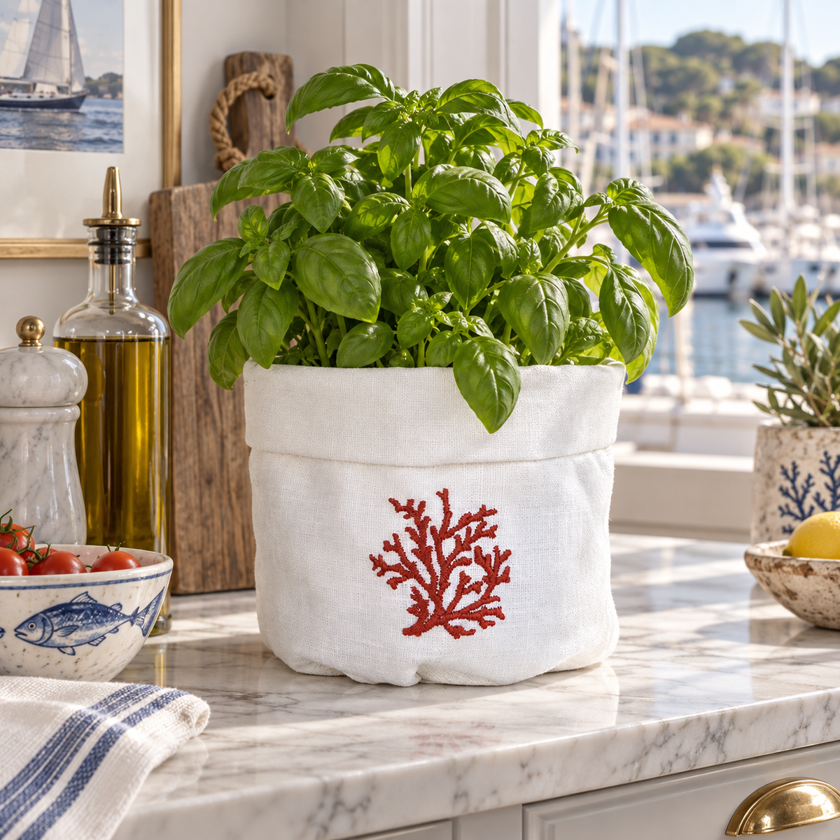 Toscana Coral Basket in Off-White