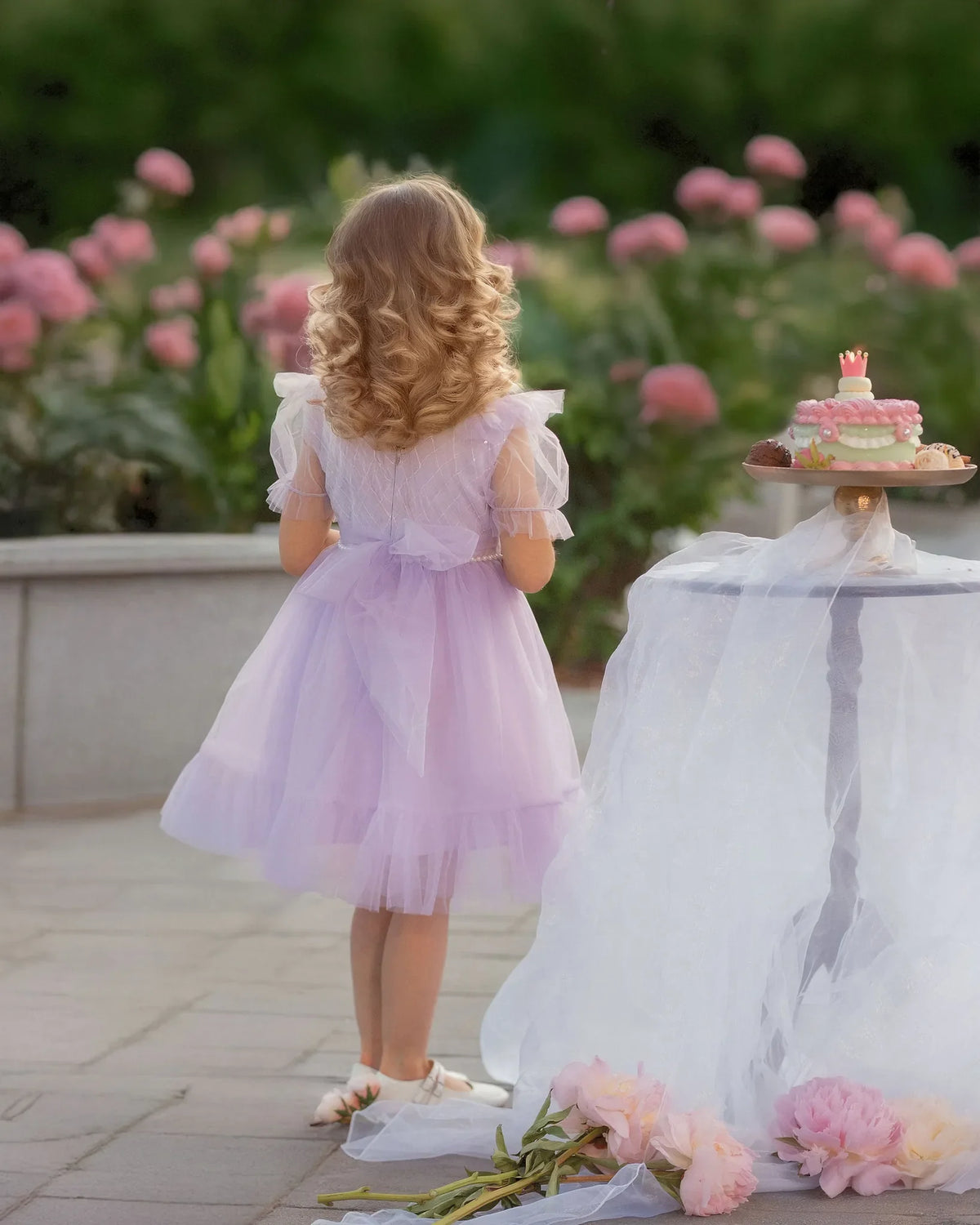 Dreamy Lilac Princess Tulle Birthday Dress for Girls