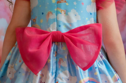 Dreamy Sky Cloud Print Tulle Birthday Dress for Girls